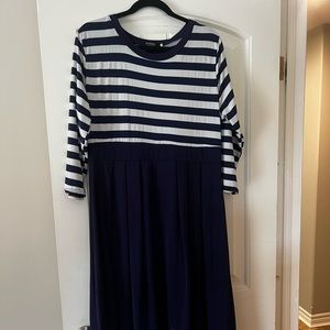 Striped Navy and white dress